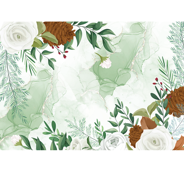 Flower mural elegant floral composition - TenStickers