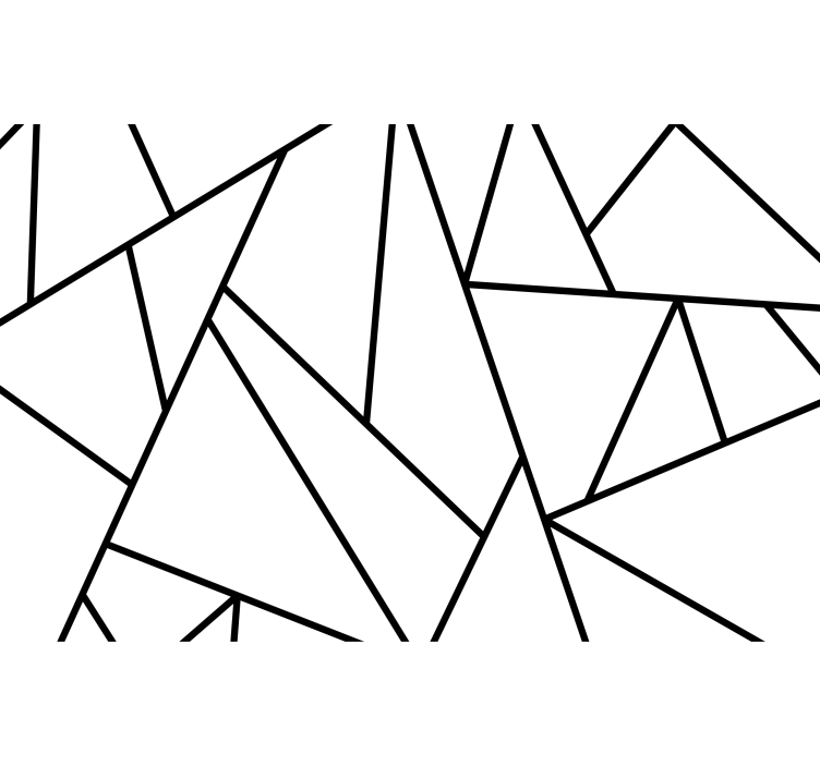 Black geometric lines living room wall mural - TenStickers