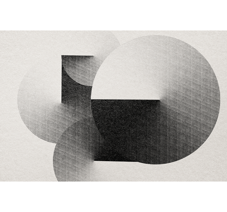 Retro geometric circle pattern wall mural - TenStickers