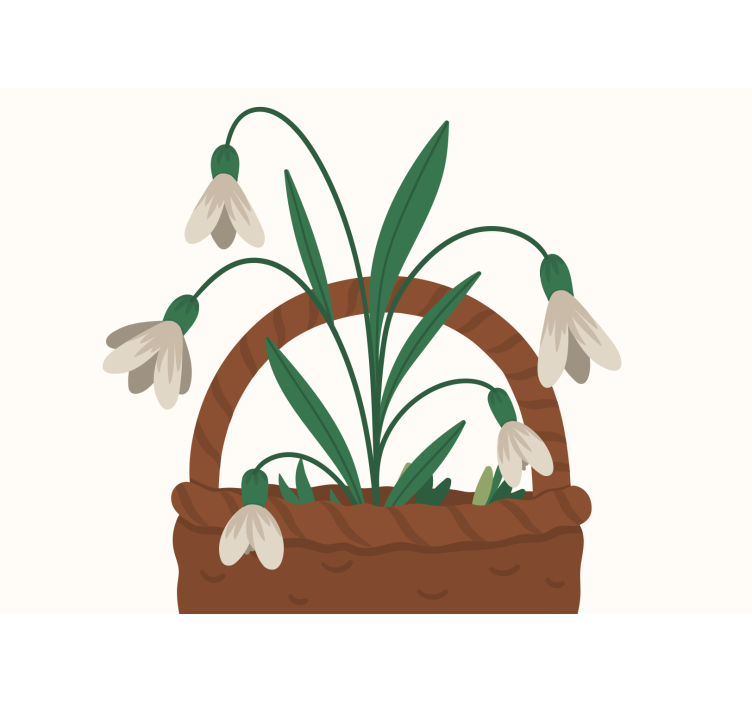 Flower mural delicate snowdrop blooms - TenStickers