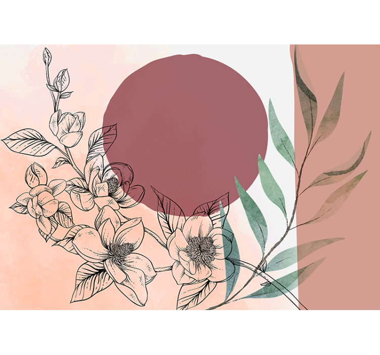 Flower mural floral elements design - TenStickers