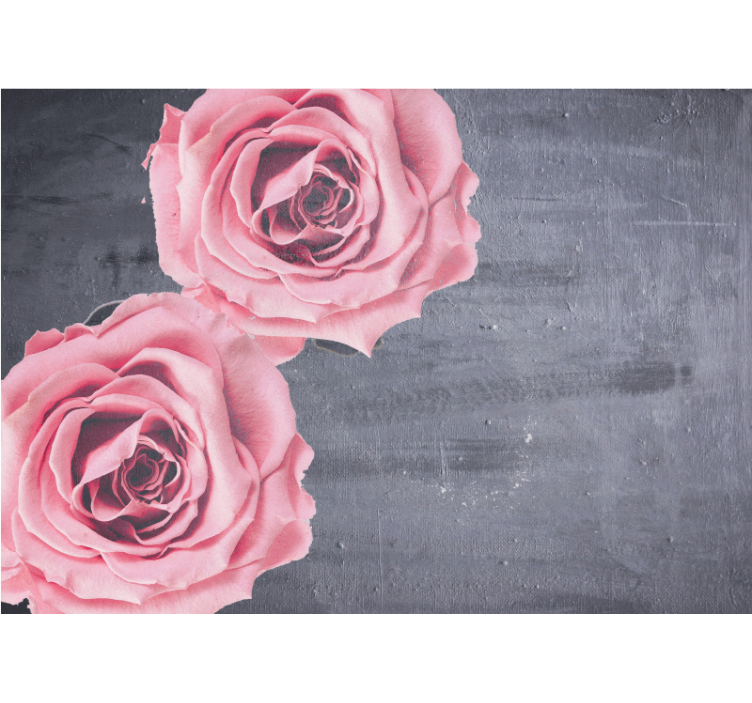Flower mural pink roses design - TenStickers