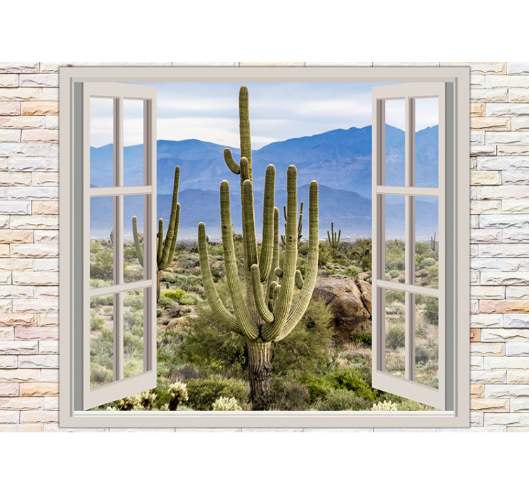 Nature wall mural desert cactus scene - TenStickers