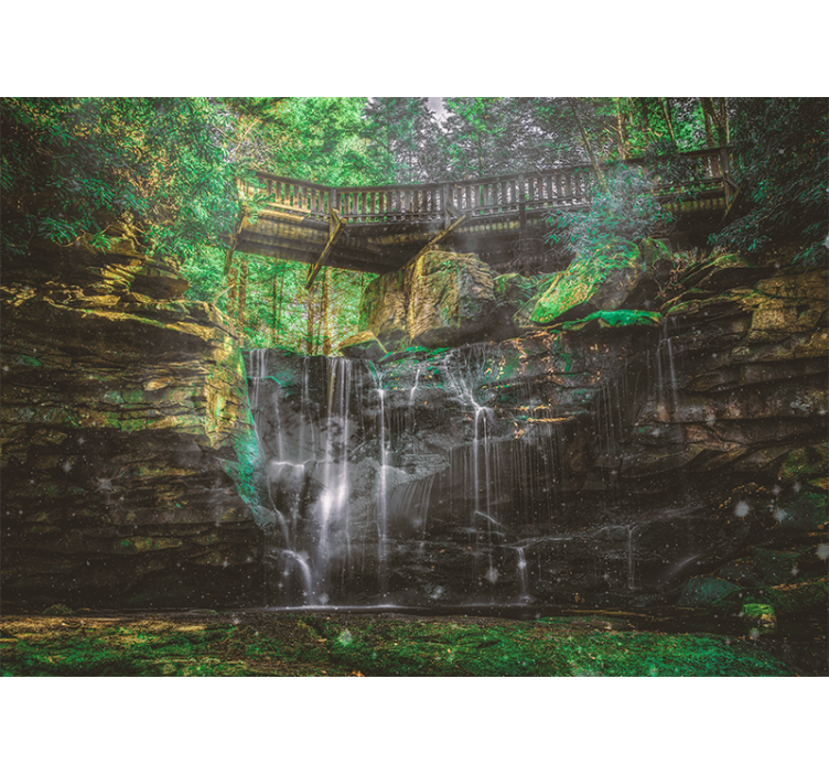 Landscape mural wallpaper scenic waterfall view - TenStickers