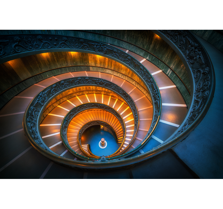 Landscape mural wallpaper spiral staircase glow - TenStickers