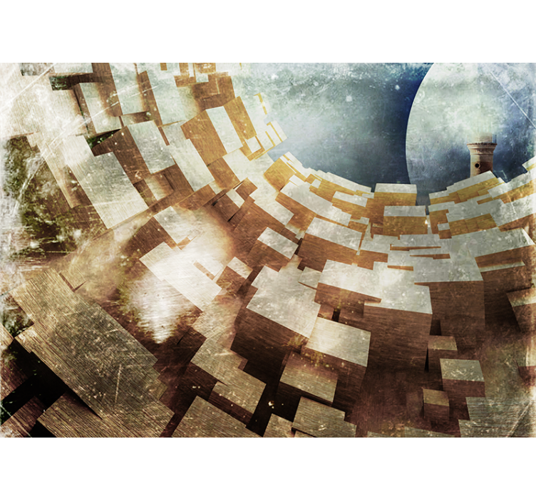 Abstract wall mural geometric structure design - TenStickers