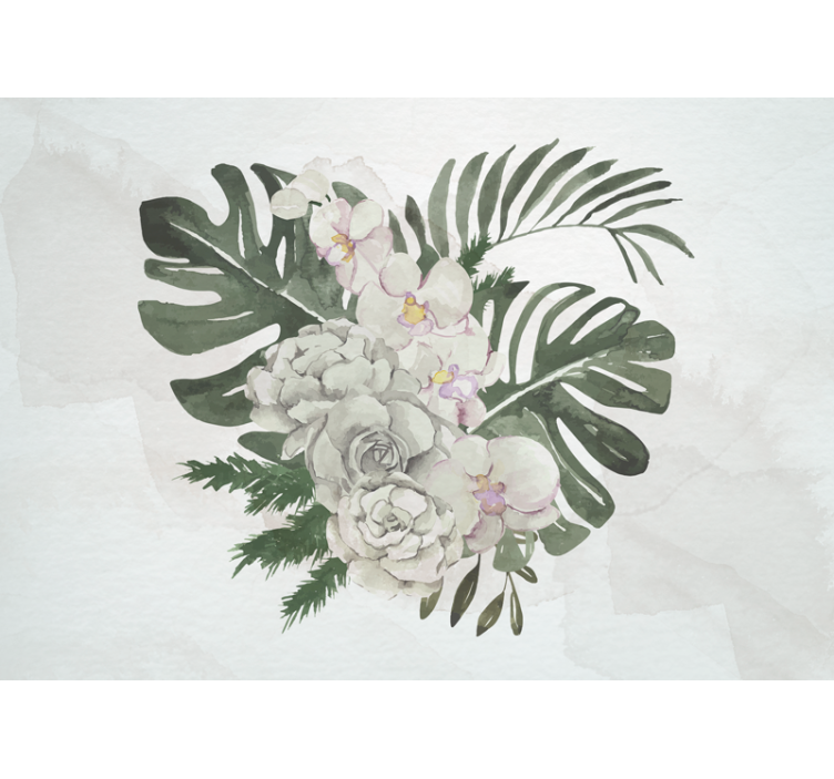 Flower mural elegant floral arrangement - TenStickers