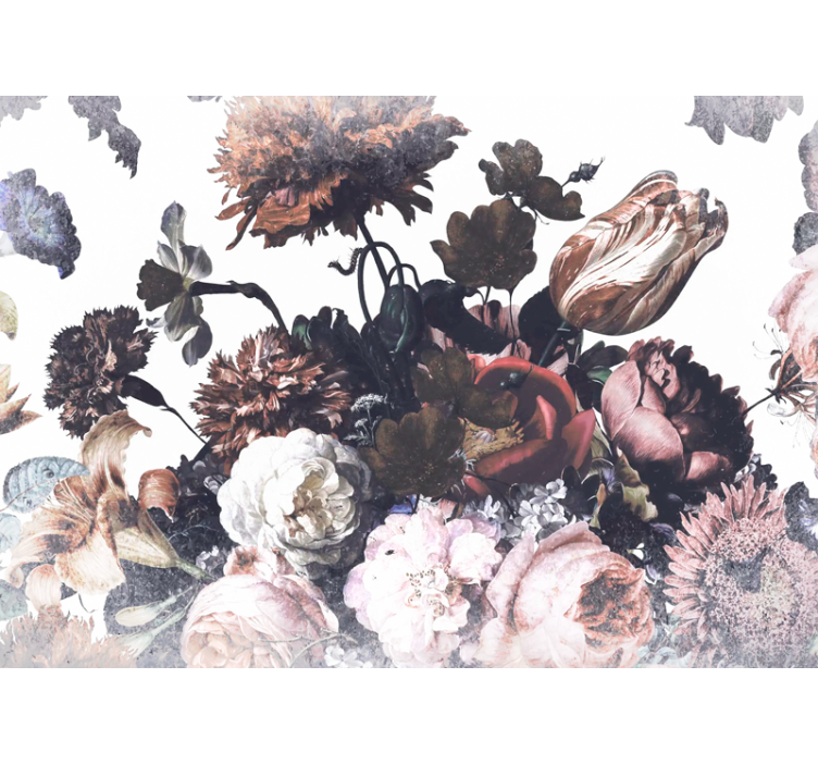 Flower mural floral arrangement design - TenStickers