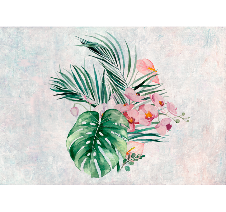 Flower mural tropical floral design - TenStickers