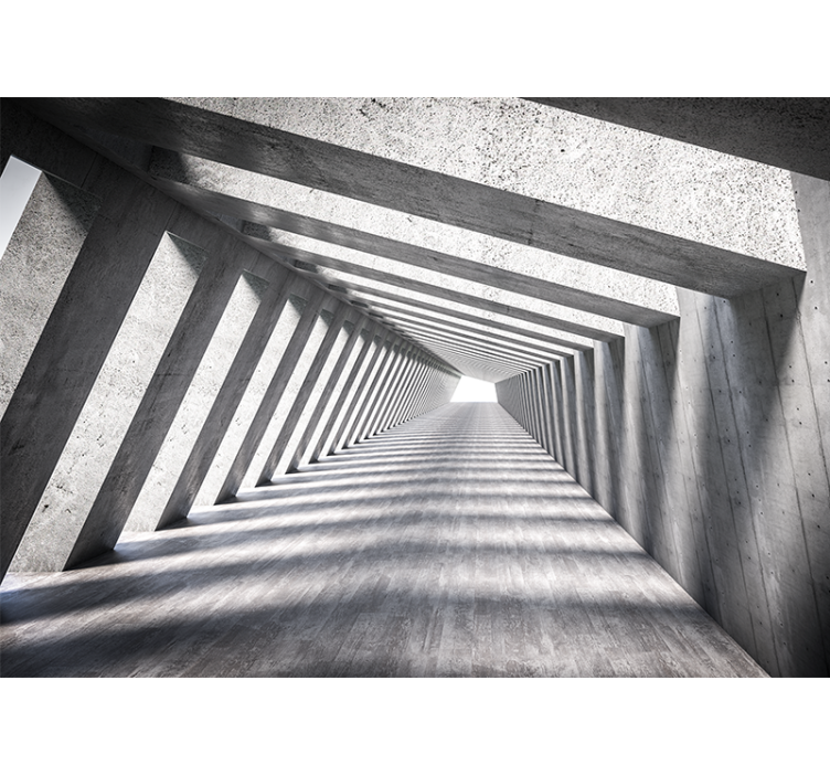 Abstract wall mural geometric tunnel perspective - TenStickers