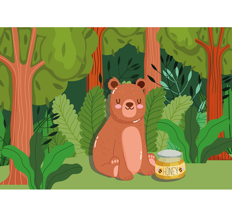 Children wall mural adorable bear artwork - TenStickers