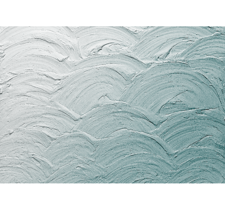 Blue Japandi wavy cement vintage wall mural - TenStickers