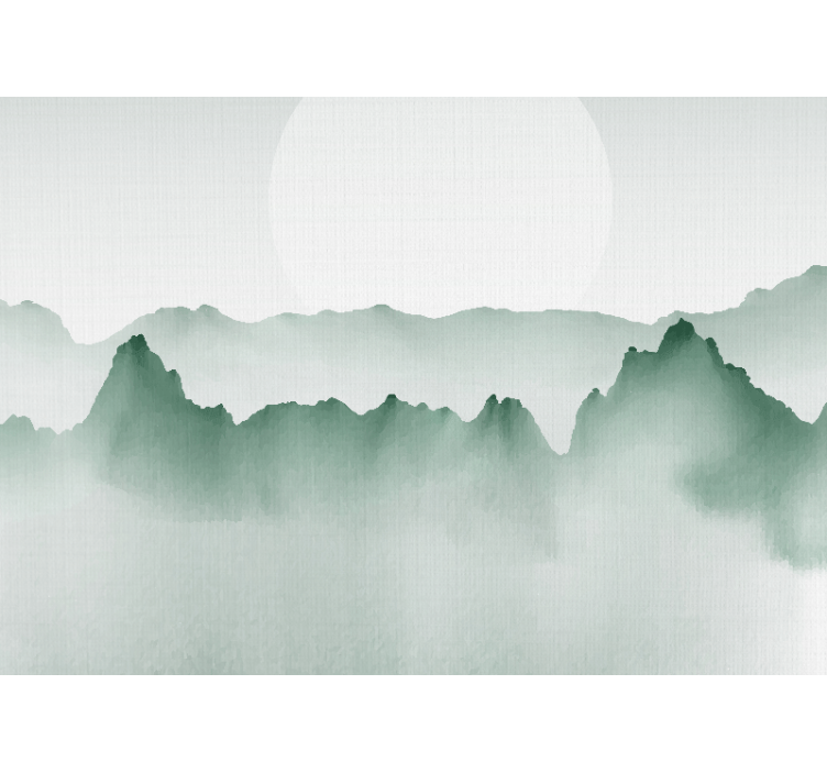"Japandi style" abstract landscape wall mural - TenStickers