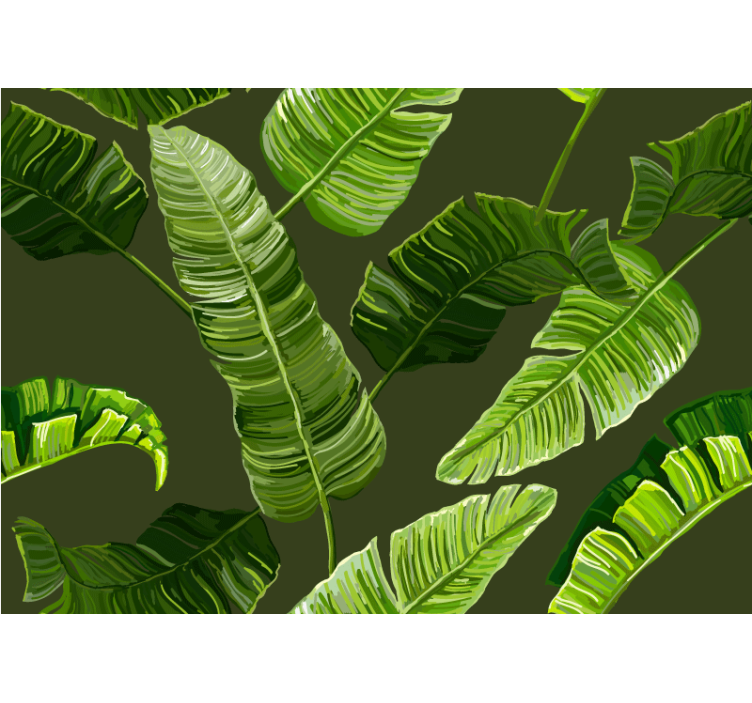 Nordic Style Banana Leaves nature wall mural - TenStickers