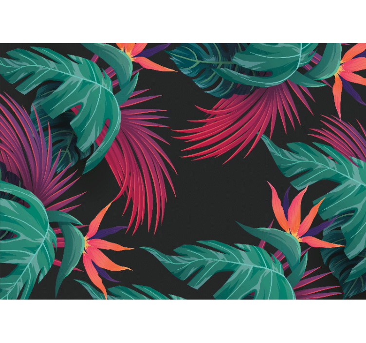 Nature wall mural tropical leaf arrangement - TenStickers
