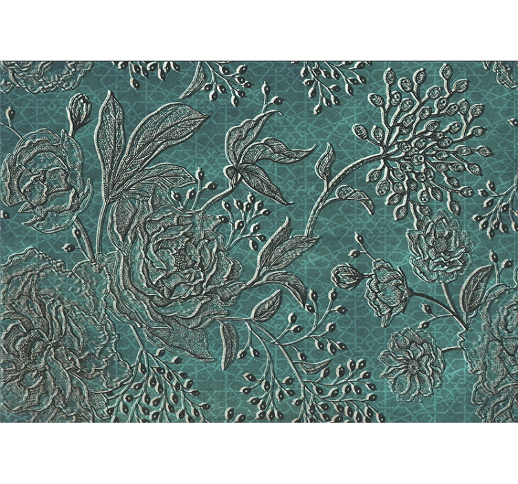 Flower mural with detailed floral artwork - TenStickers