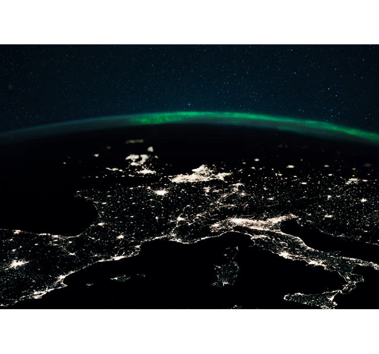 Space mural aerial view of earth - TenStickers