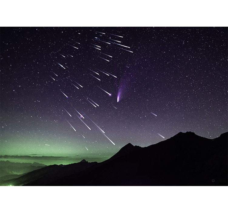 Space mural shooting stars night sky - TenStickers
