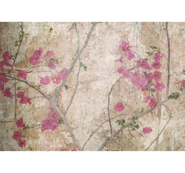 Flower mural pink bougainvillea blooms - TenStickers