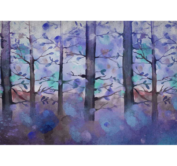 Forest wall mural serene forest silhouette - TenStickers