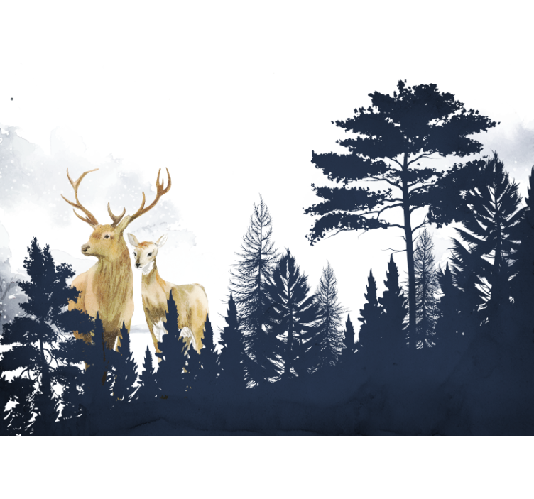 Scandinavian style forest friends Wall Mural - TenStickers