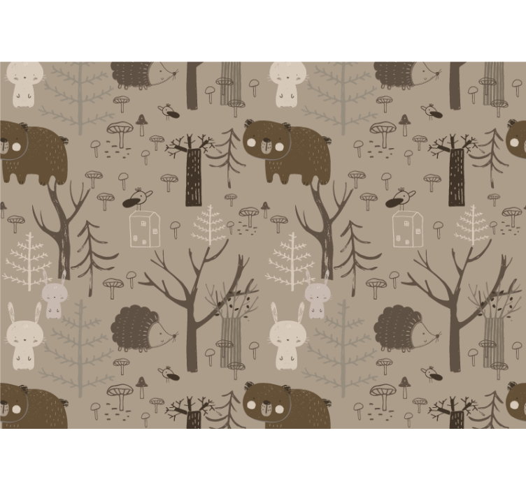 Animal wall mural forest creatures at play - TenStickers