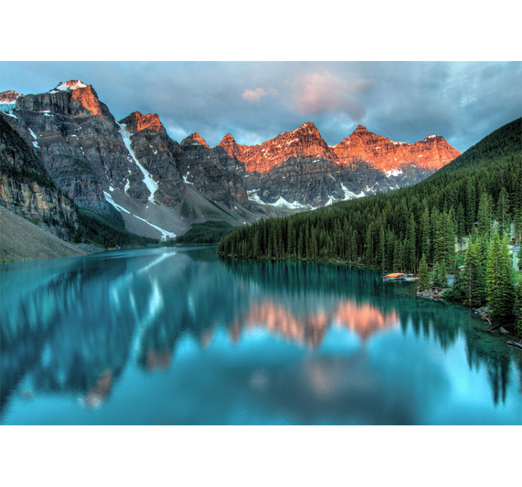 Landscape mural wallpaper grand alpine lake - TenStickers