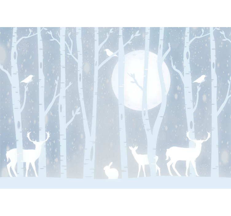 Children wall mural deer and moon design - TenStickers