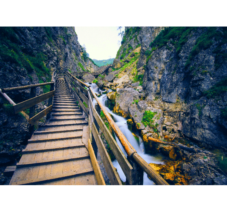 Landscape mural wallpaper scenic mountain path - TenStickers