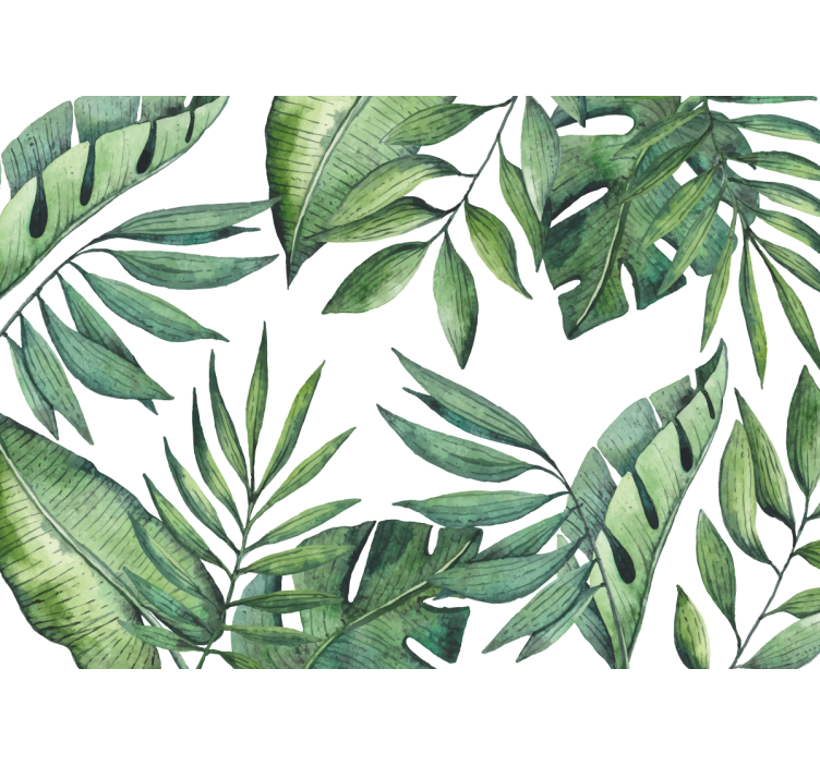 Nature wall mural lush leafy patterns - TenStickers