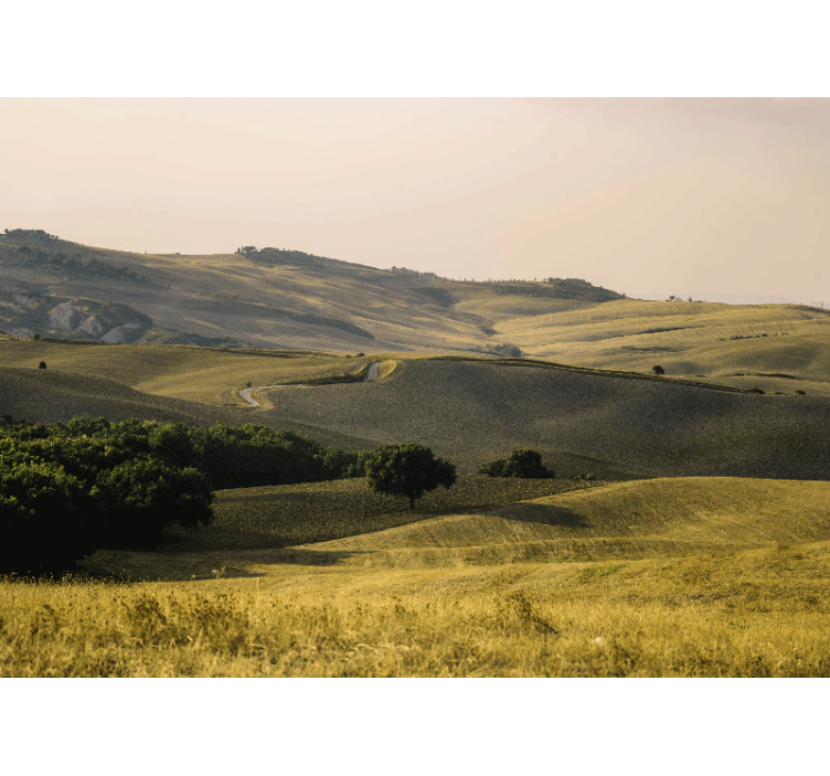 Landscape mural wallpaper rolling hills scene - TenStickers
