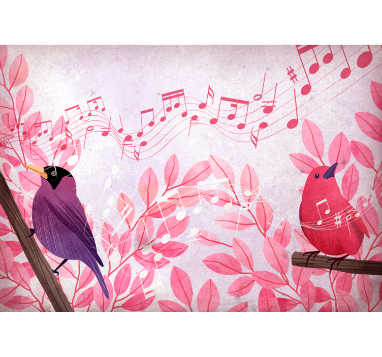 Animal wall mural musical birds singing - TenStickers