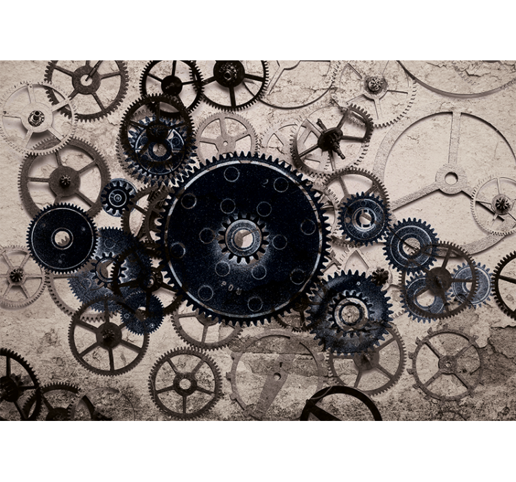 Texture wall mural mechanical gear patterns - TenStickers
