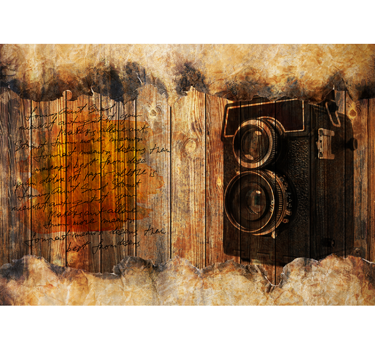 Painting wall mural vintage camera style - TenStickers