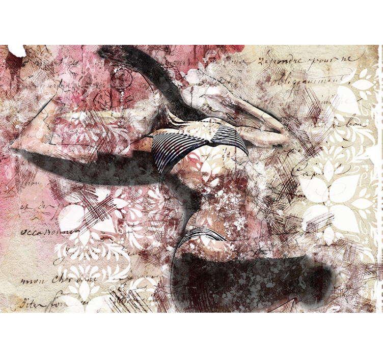 Love wall mural elegant dance flow - TenStickers