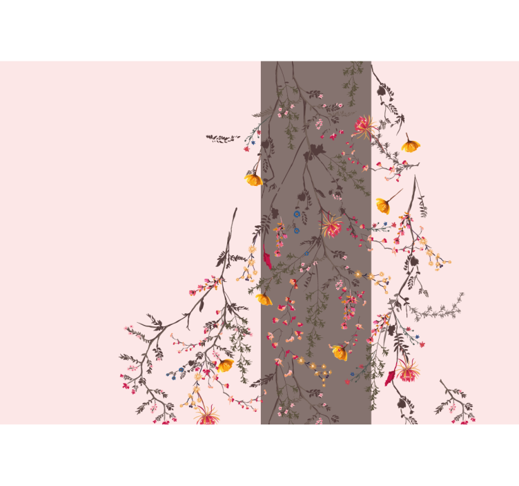 Floral Branch Silhouette flower mural - TenStickers