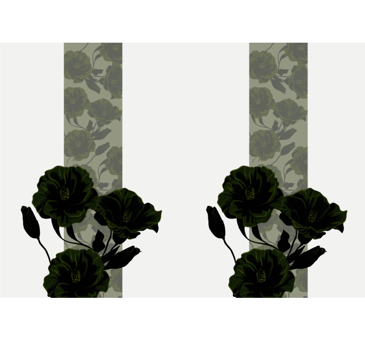 Elegant black flowers flower mural - TenStickers