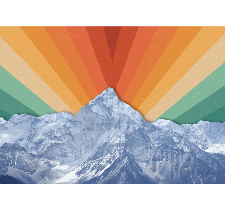 Mountain wall mural sunrise mountain peaks - TenStickers