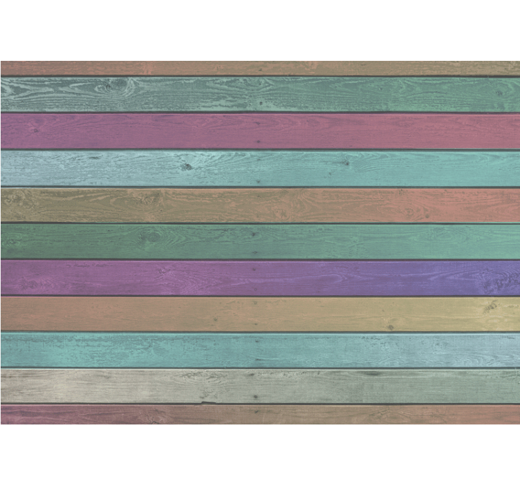Rainbow Planks Dark Shades wood look wallpaper - TenStickers