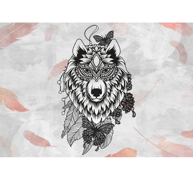 Teenage wall mural wolf art decor - TenStickers