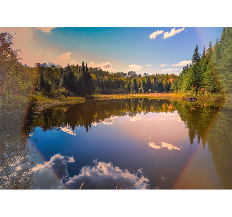 Landscape mural wallpaper tranquil water reflection - TenStickers