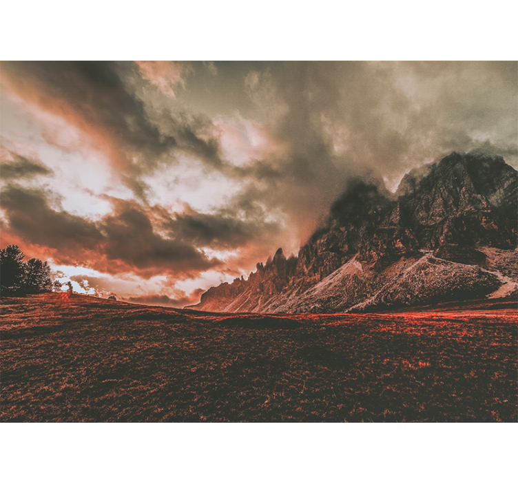 Dramatic mountain scenery landscape mural wallpaper - TenStickers