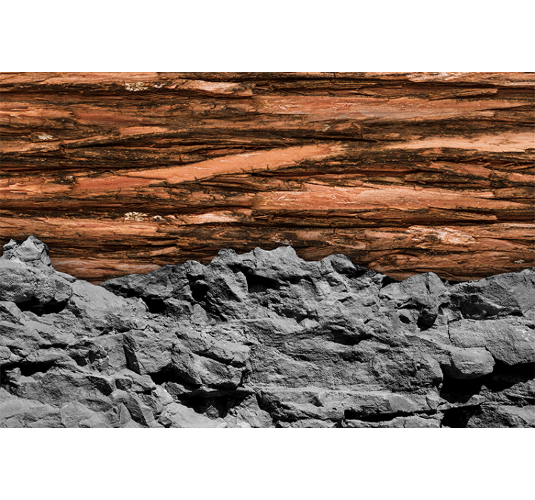 Earthy textured layers mural for living room - TenStickers