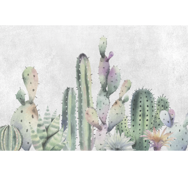 Desert mural cactus wall art for your space - TenStickers