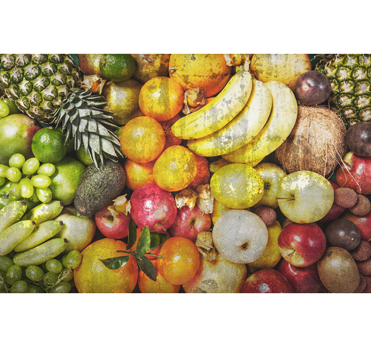 Fruit on the pavement stone wall mural - TenStickers