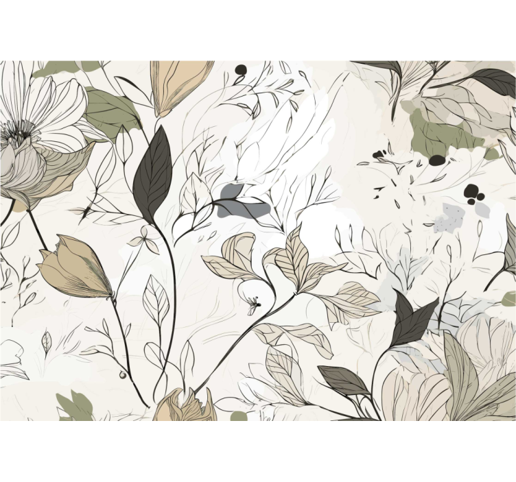 draw flowers Bathroom Murals - TenStickers