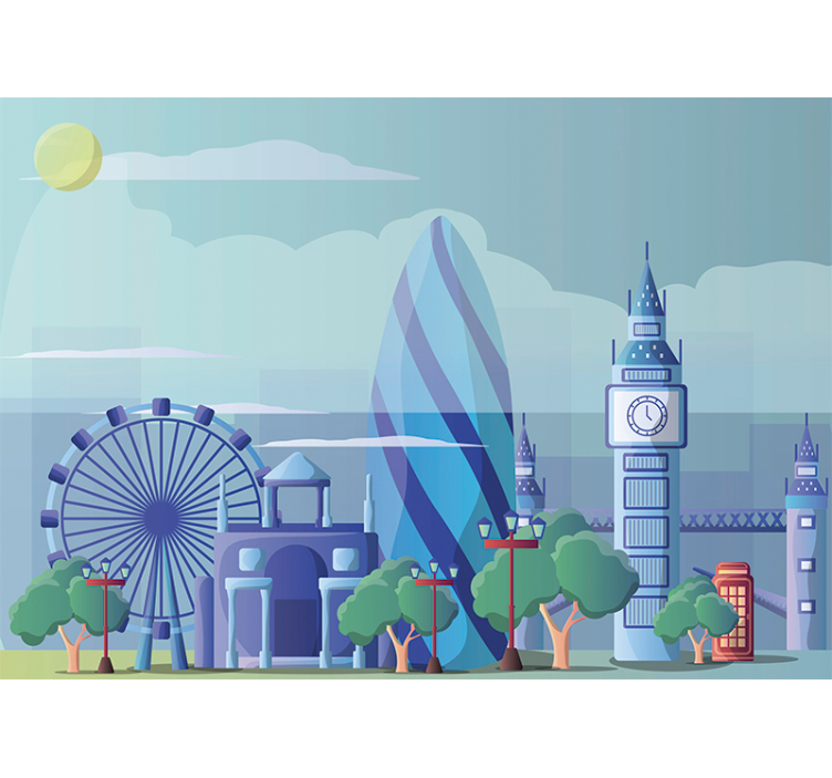 London Nursery Illustration london wall mural - TenStickers