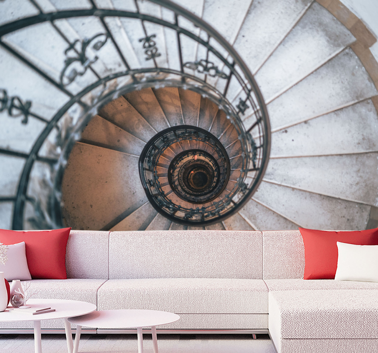 3D spiral stairs 3D Wall Mural - TenStickers