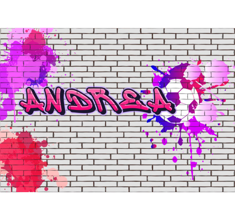 Rose/purple graffiti soccer wall Art Wall Mural - TenStickers