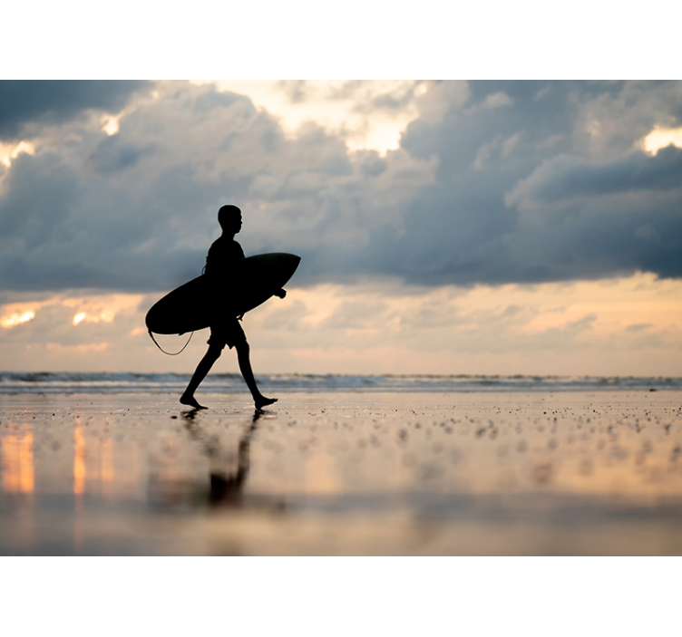 Surfer Silhouette sea mural - TenStickers